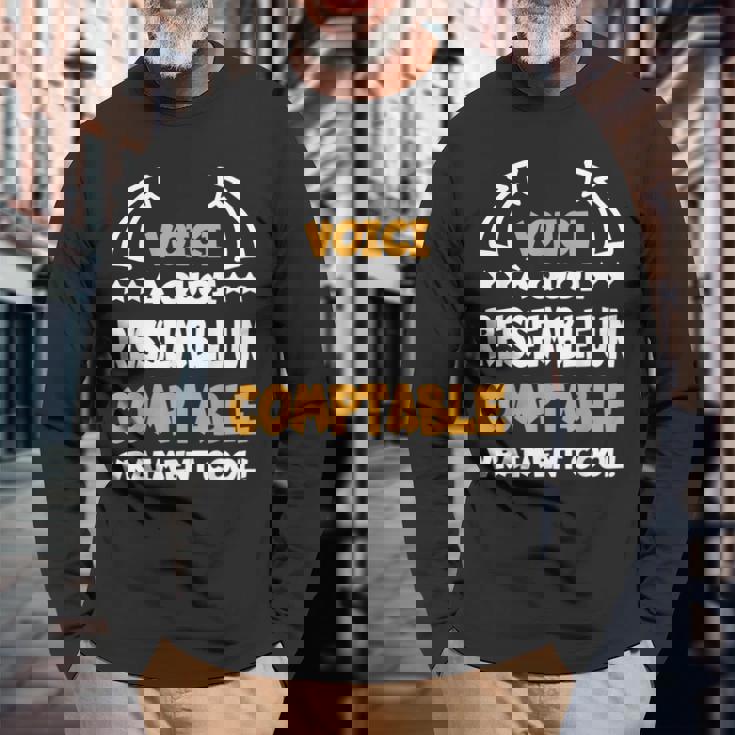 Homme Comptable Cool Dicton Amusant Comptable Comptabilité T-shirt à manches longues Cadeaux pour les vieillards