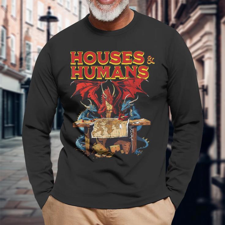 Houses And Humans Gamer Gamingintage Retro 90S Langarmshirts Geschenke für alte Männer