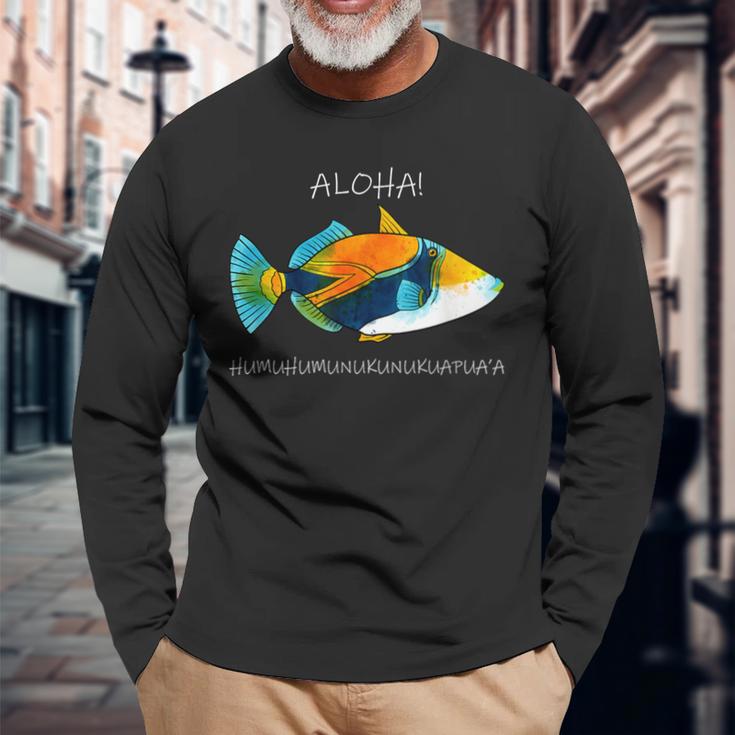 Humuhumunukuapua'a Olelo Hawaiian Reef Triggerfish Langarmshirts Geschenke für alte Männer