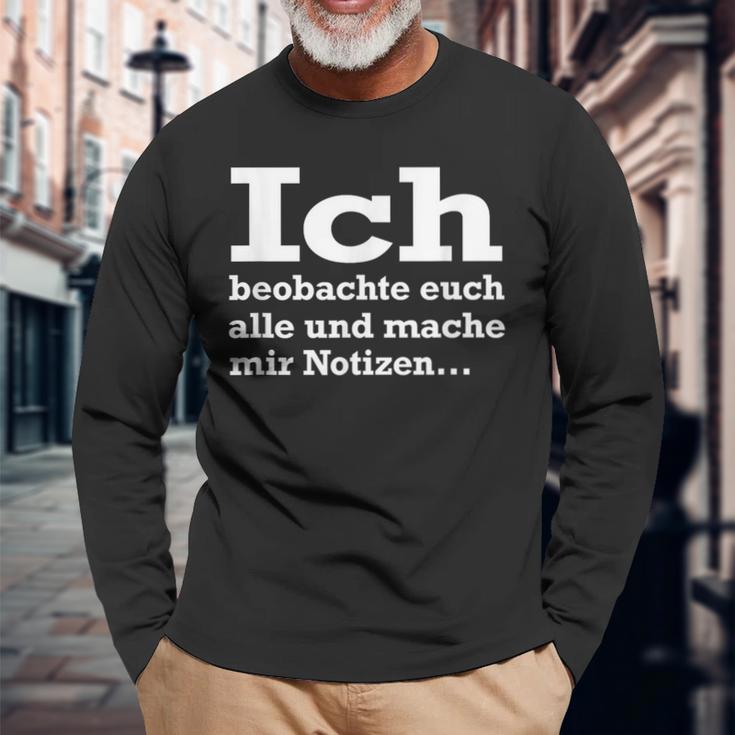 Ich Beobachte Euch Alle Und Mache Mir Notes Observer Langarmshirts Geschenke für alte Männer