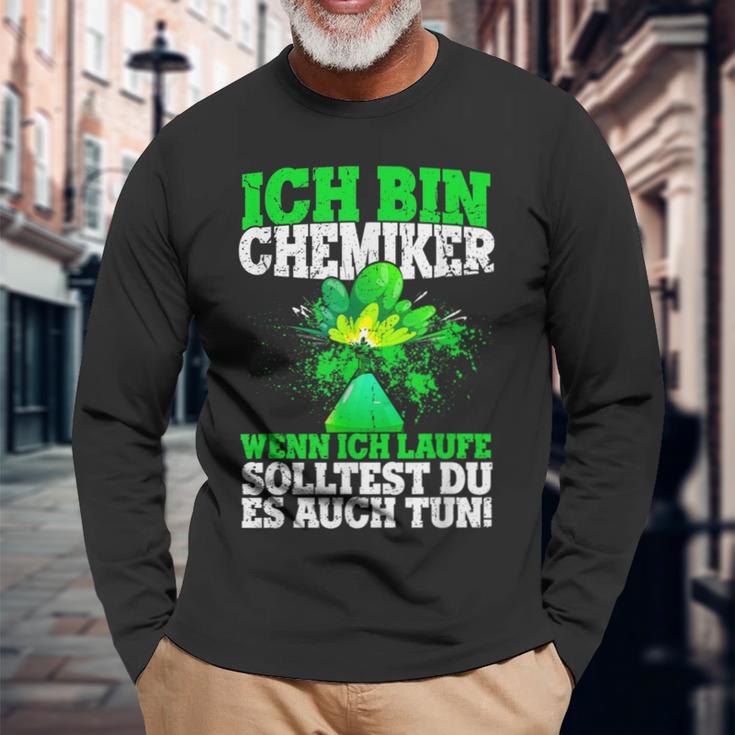 Ich Bin Chemiker Wenn Ich Laufe Solltest Du Es Auch Tun S Langarmshirts Geschenke für alte Männer