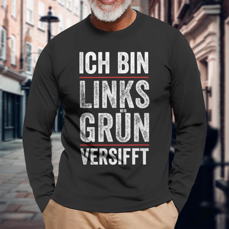 Ich Bin Links Grünversifft Gutmensch I'm Langarmshirts Geschenke für alte Männer