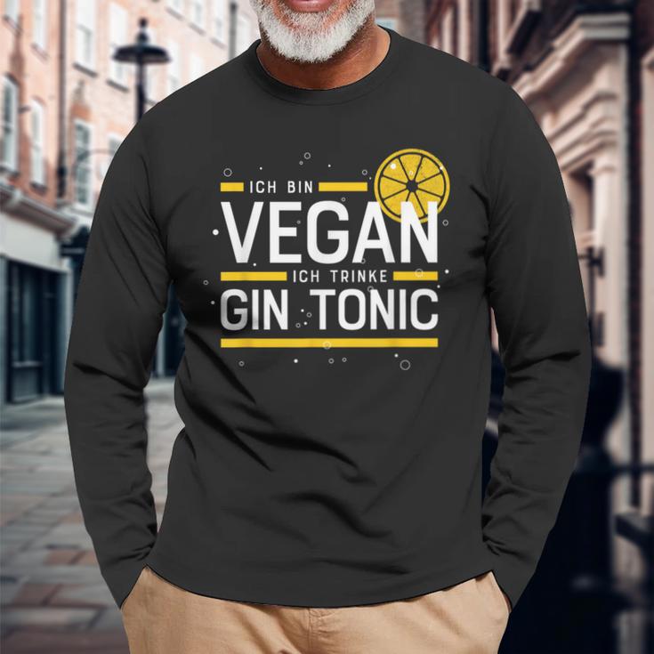 Ich Binegan Ich Trinke Gin Tonic X Lecker Gin Langarmshirts Geschenke für alte Männer