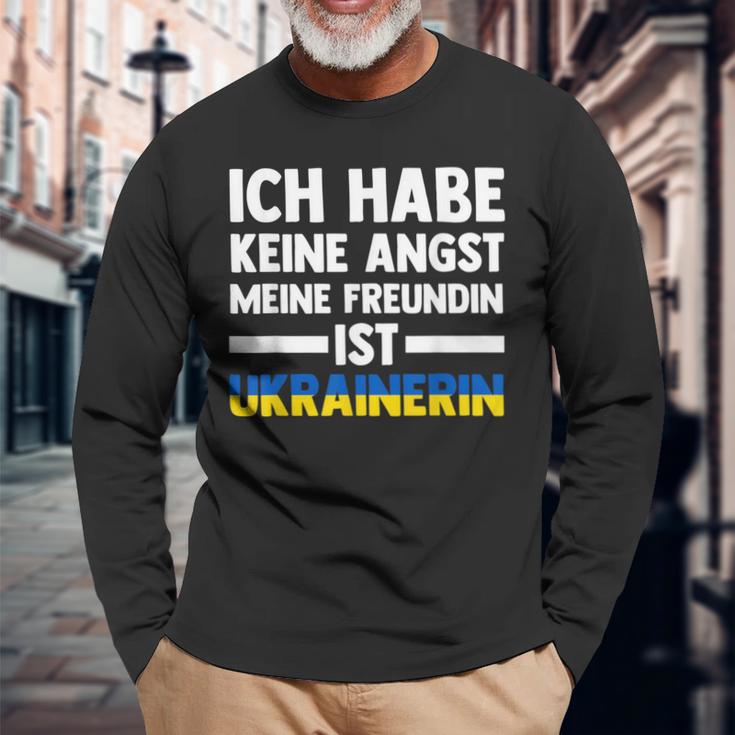 Ich Habe Keine Angst Meine Freundin Ist Ukrainer Langarmshirts Geschenke für alte Männer