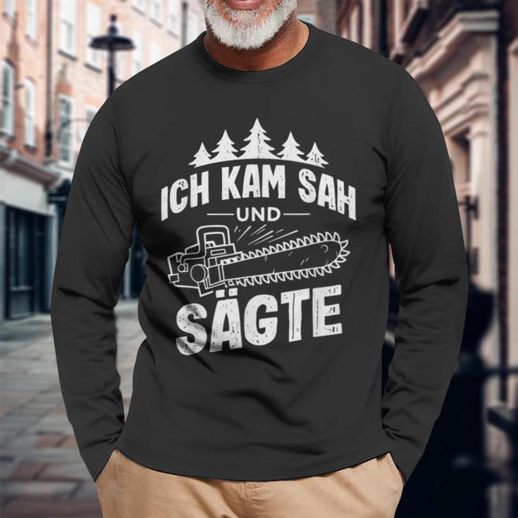 Ich Kam Sah Und Säte Chainsaw Lumberjack Langarmshirts Geschenke für alte Männer