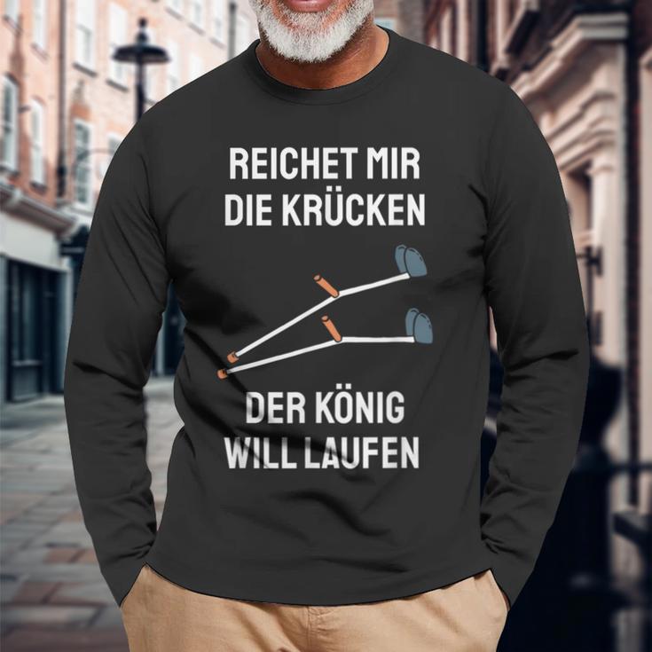 Injury Crutches Saying Gute Bessung S Langarmshirts Geschenke für alte Männer