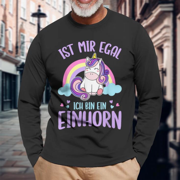 Ist Mir Egal Ich Bin Ein Einhorn Langarmshirts Geschenke für alte Männer