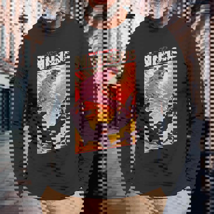 It's Ninjesus 80S Action Movie Parodie Drôle Chrétien Jésus T-shirt à manches longues Cadeaux pour les vieillards