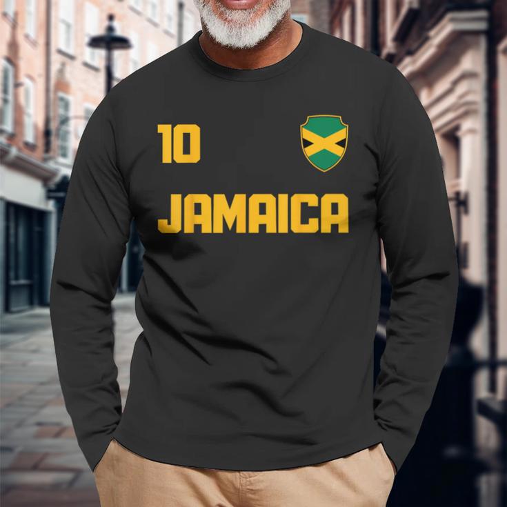 Jamaica Flag Reggae Music Fan Jersey Langarmshirts Geschenke für alte Männer