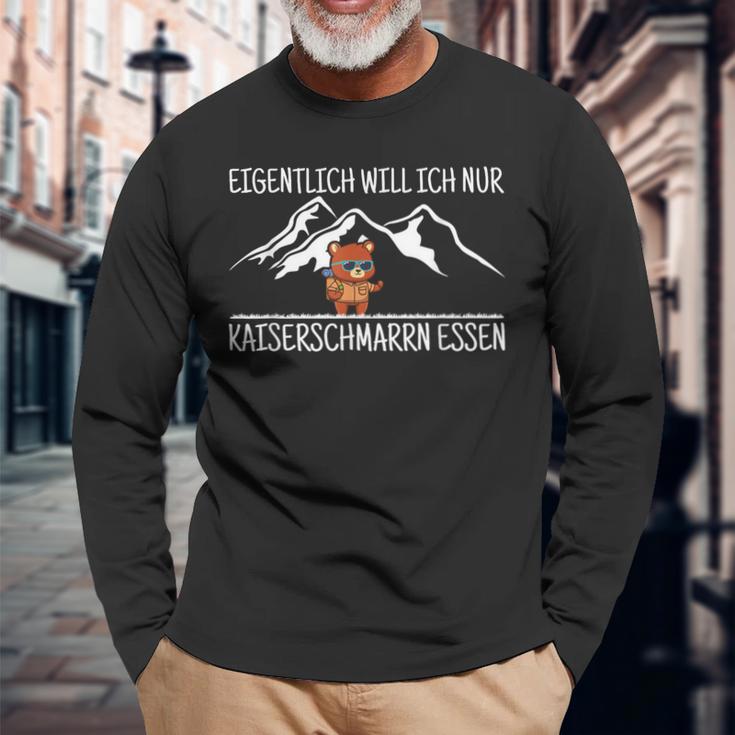 Kaiserschmarrn Essen Hiking Mountain Bear Hiking Excursion Saying Langarmshirts Geschenke für alte Männer