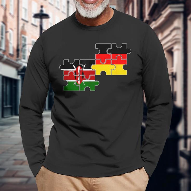 Kenya Germany Flag German Kenyan Langarmshirts Geschenke für alte Männer