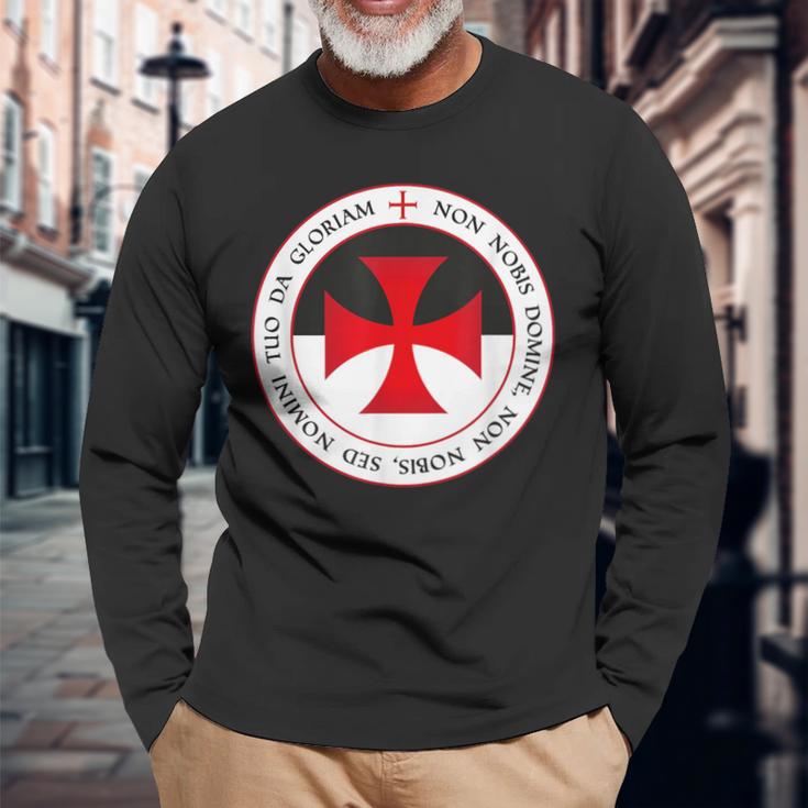 Knights Templar Cross And Seal Knight Langarmshirts Geschenke für alte Männer