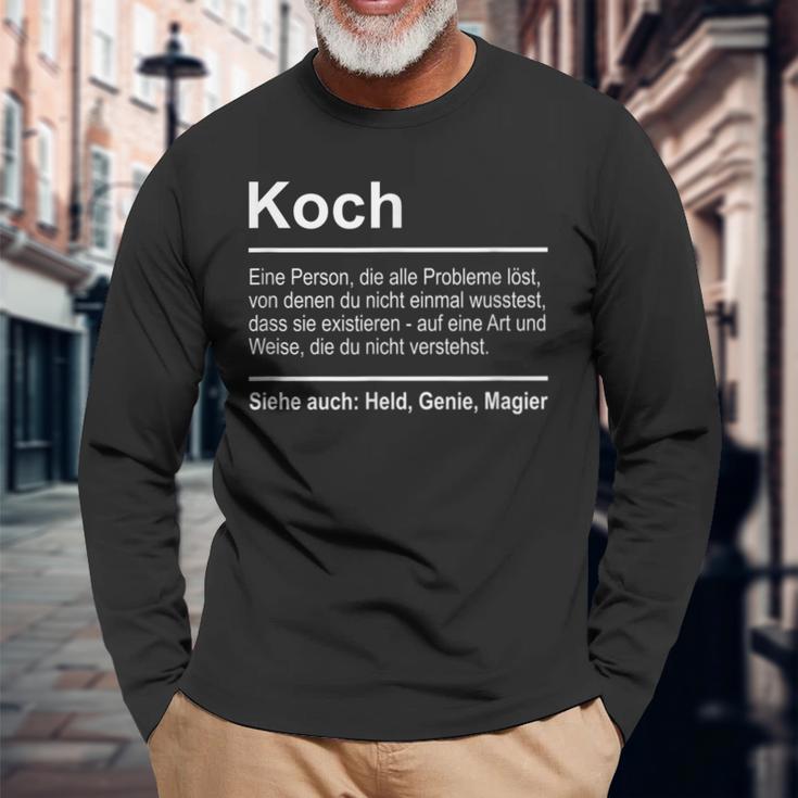 Koch Definition Saying Professional Kitchen Chef Langarmshirts Geschenke für alte Männer