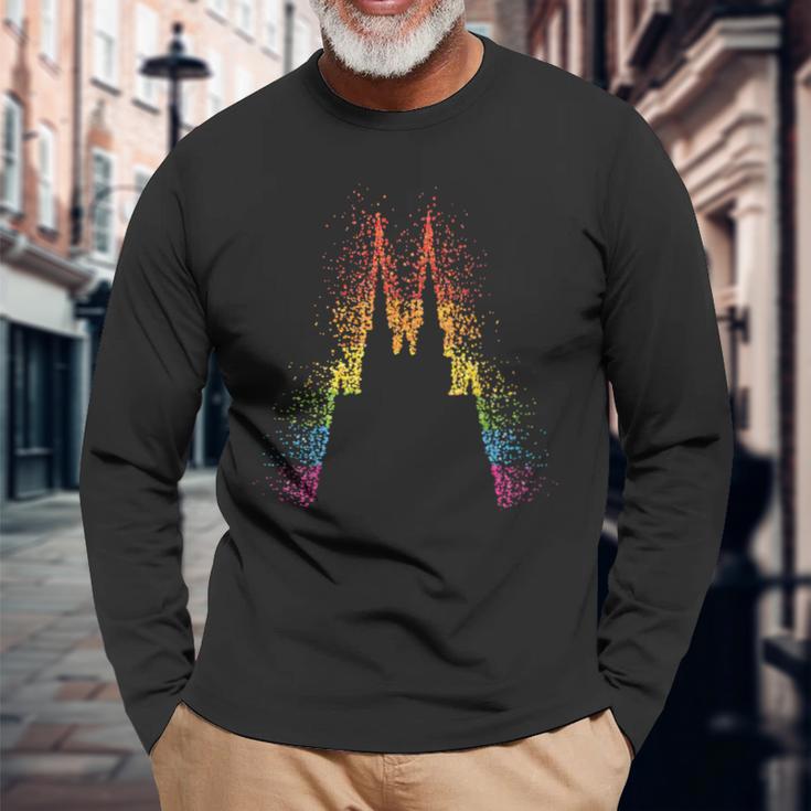 Kölner Dom Regenbogen Regenbogenfahne Pride Lgbtq Lesbisch Langarmshirts Geschenke für alte Männer