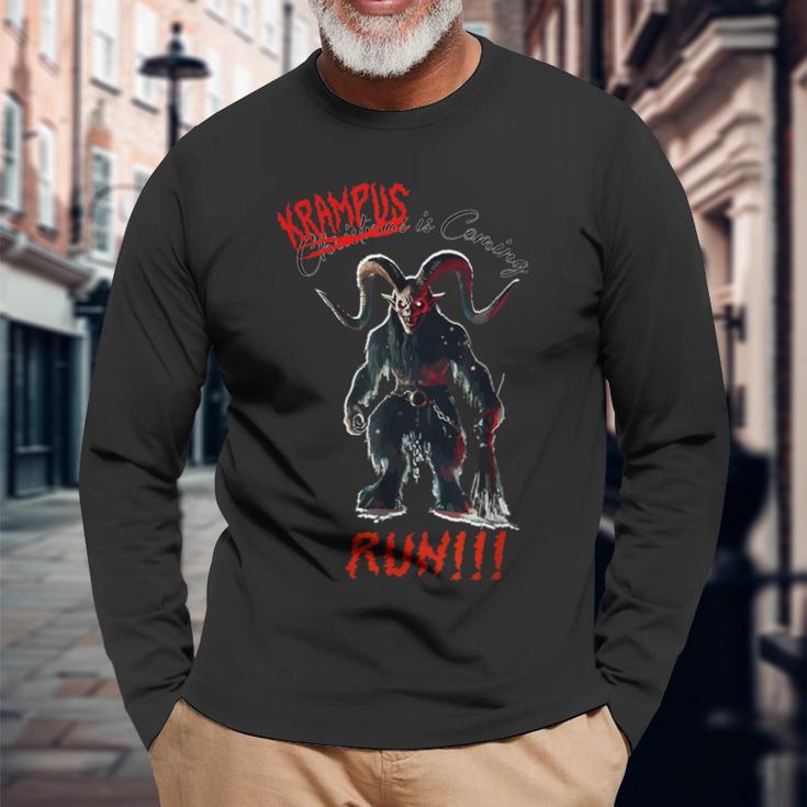 Krampus Is Coming Lauf Wenn Du Kannst Langarmshirts Geschenke für alte Männer