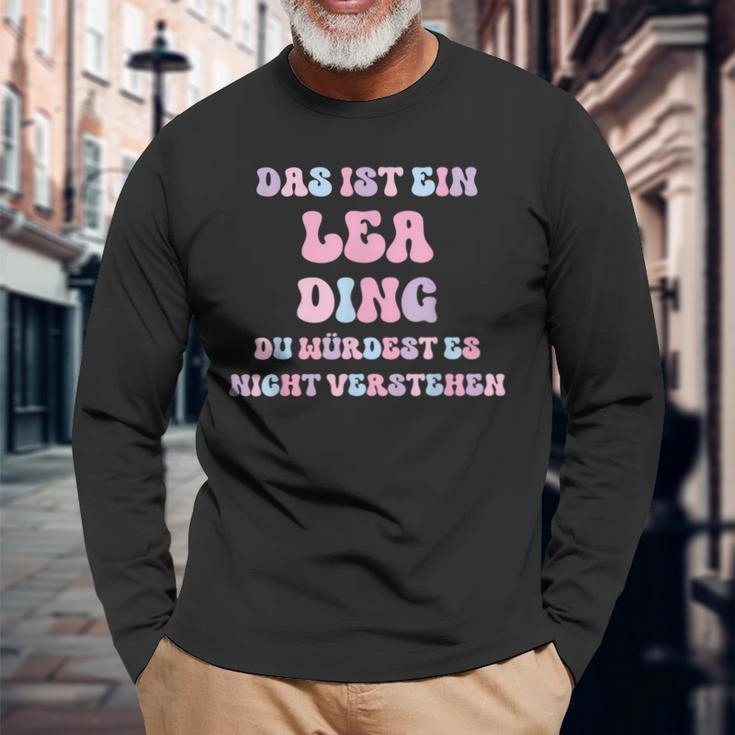 Lea Saying First Name Birthday Langarmshirts Geschenke für alte Männer