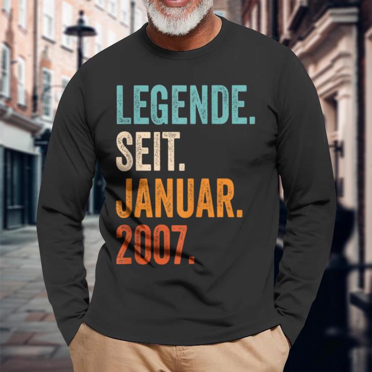 Legend Since January 2007 17 Years Langarmshirts Geschenke für alte Männer