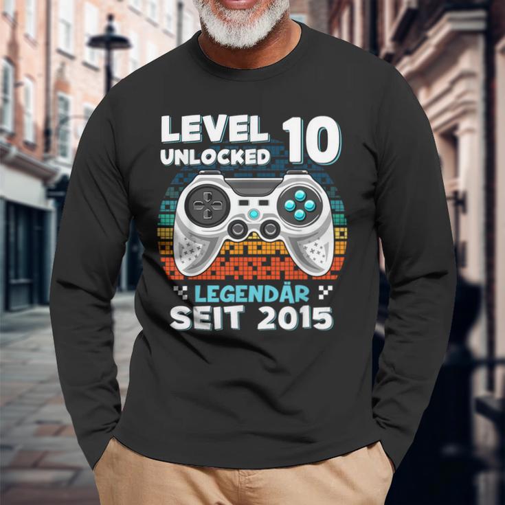 Level 10 Years Birthday Young Gamer 2015 Birthday Langarmshirts Geschenke für alte Männer