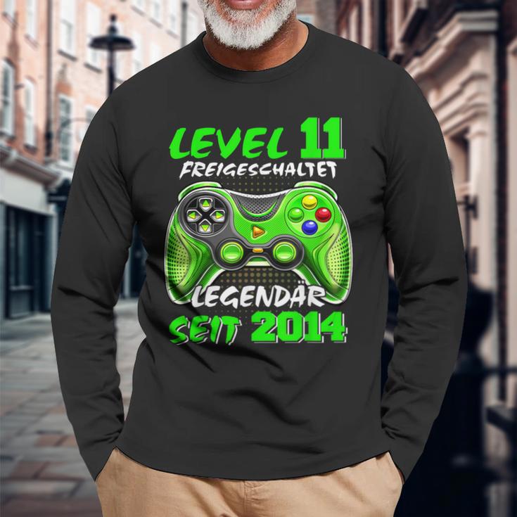 Level 11 Birthday Boy Gamer 2014 11Er Birthday Langarmshirts Geschenke für alte Männer