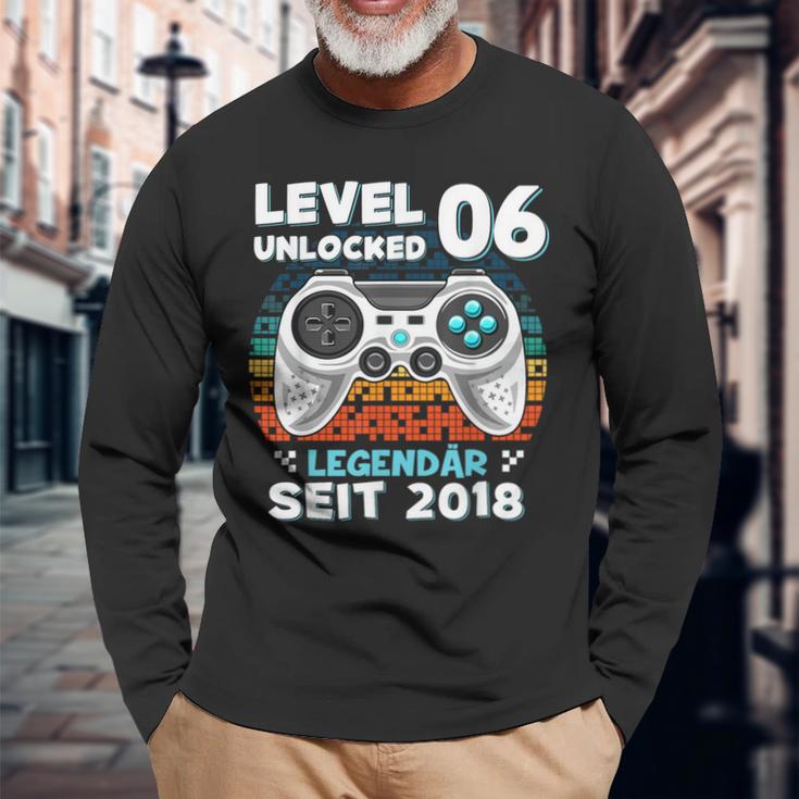 Level 6 Years Birthday Young Gamer 2018 Birthday Langarmshirts Geschenke für alte Männer