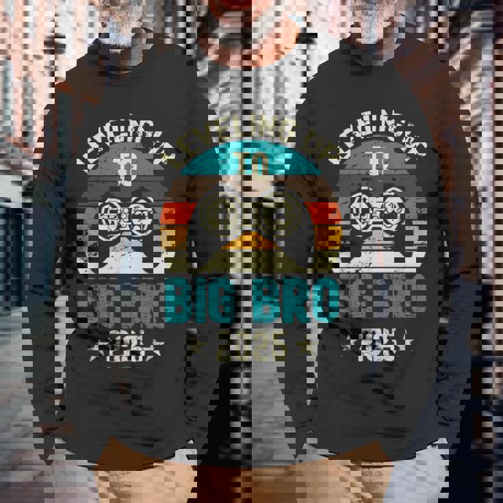 Leveling Up To Big Brother 2025 Gamer Vintage Big Bro Long Sleeve T-Shirt Gifts for Old Men Leveling Up To Big Brother 2025 Gamer Vintage Big Bro Long Sleeve T-Shirt Gifts for Old Men