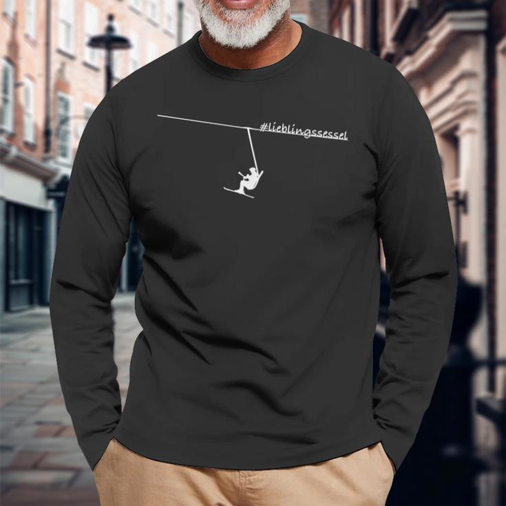 Lieblingssessel Skiing Langarmshirts Geschenke für alte Männer