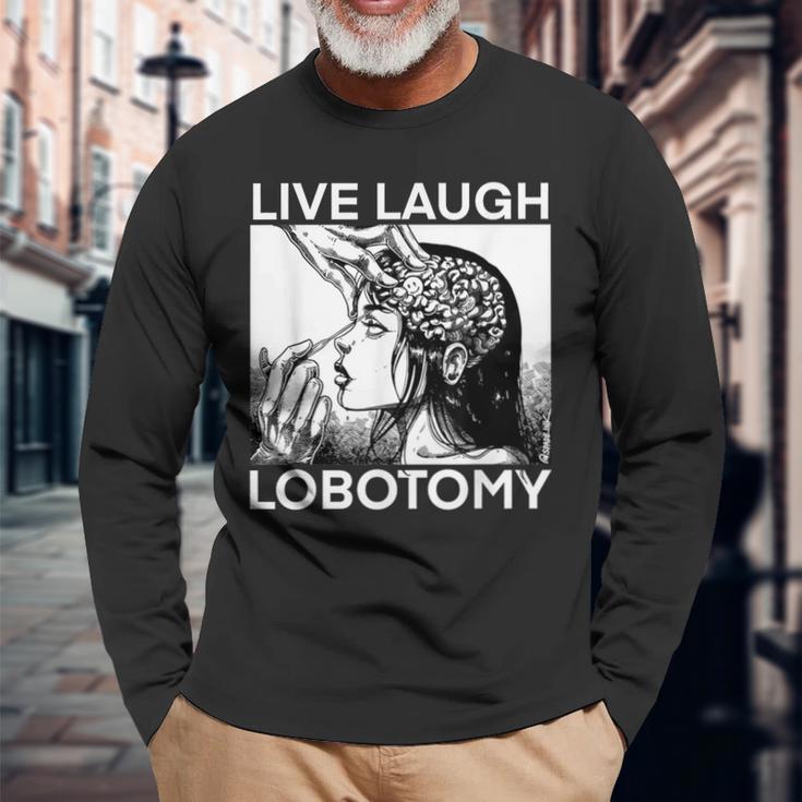 Live Laugh Lobotomy Spade Ink Langarmshirts Geschenke für alte Männer