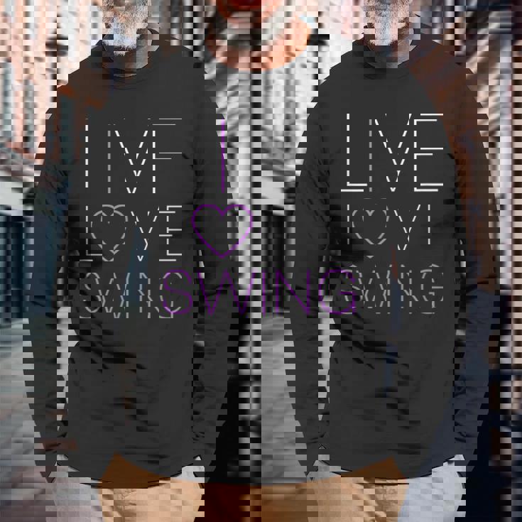 Live Love Swing Swing Bailarín Camiseta de manga larga Regalos para ancianos
