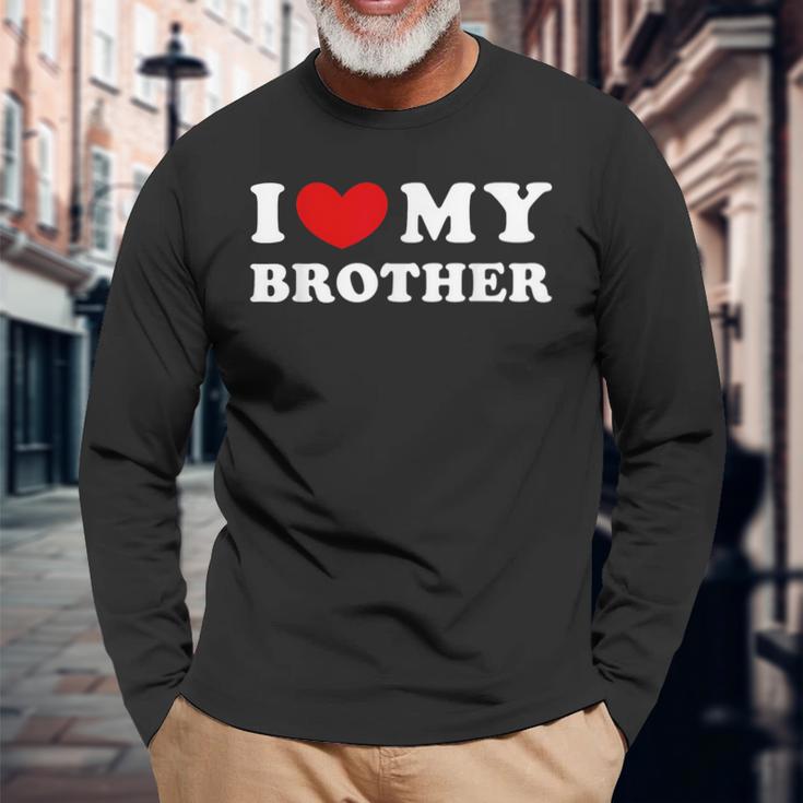 I Love My Brother I Love My Brother Langarmshirts Geschenke für alte Männer