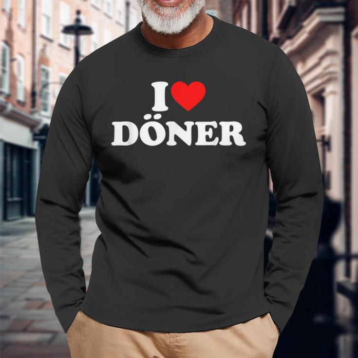 I Love Doner With I Love Doner Motif Langarmshirts Geschenke für alte Männer