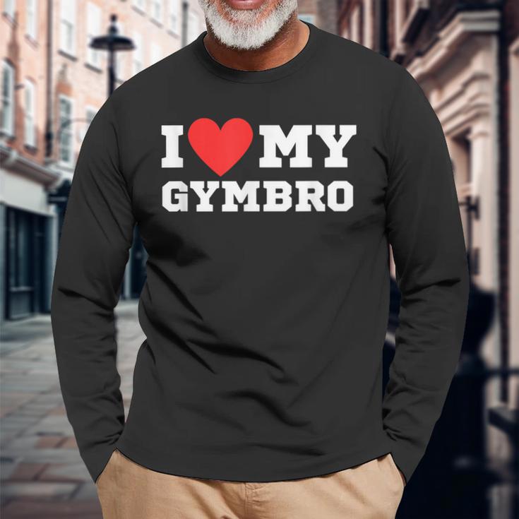 I Love My Gymbro Y2k Sigma Red Heart Langarmshirts Geschenke für alte Männer