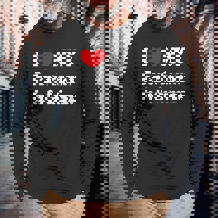 I Love My Partner In Crime I Heart My Partner In Crime Camiseta de manga larga Regalos para ancianos
