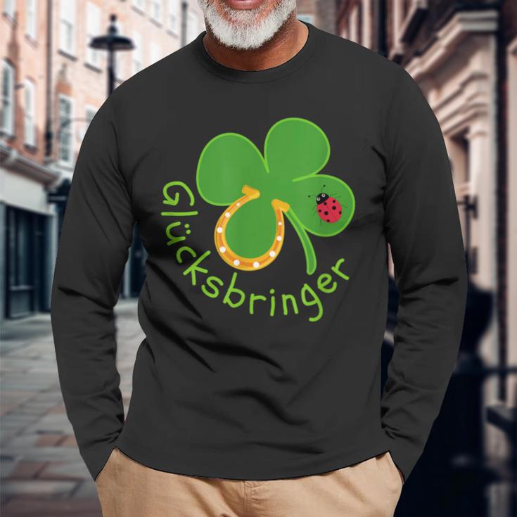 Lucky Charm Ladybird Clover Leaf For Friends Good Luck Langarmshirts Geschenke für alte Männer