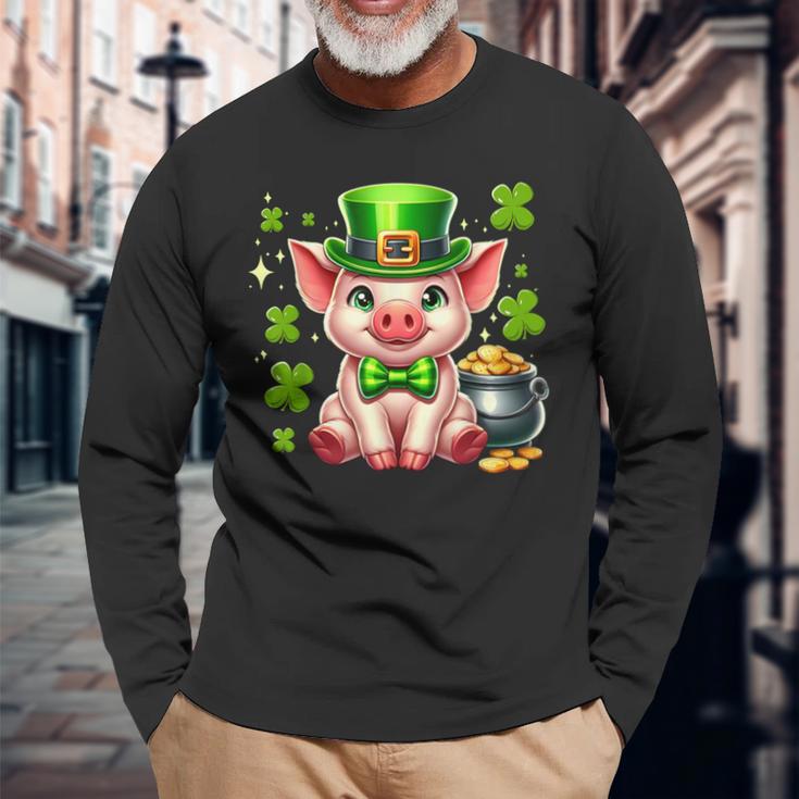 Lucky Pig New Year's Eve Pig New Year Lucky Pigs Langarmshirts Geschenke für alte Männer