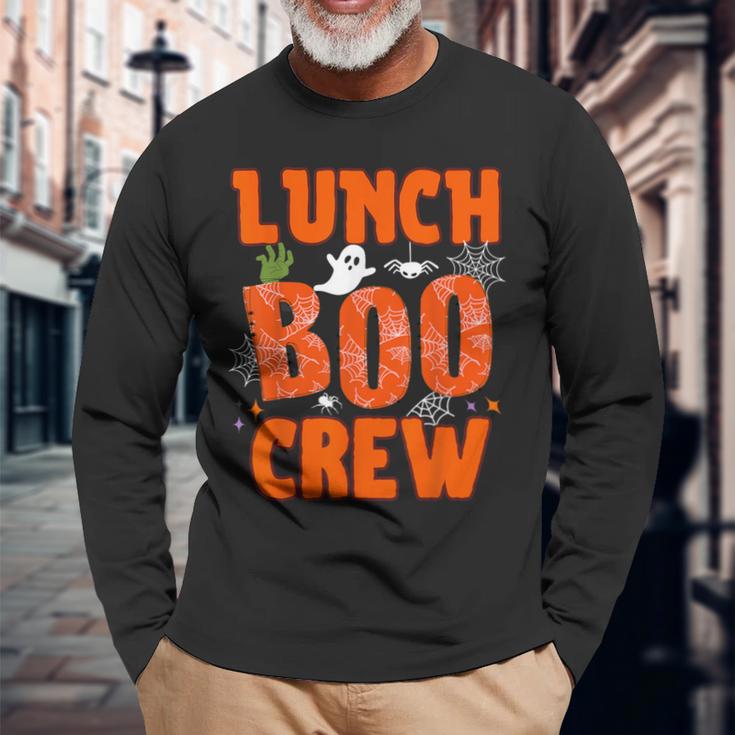 Lunch Lady Boo Crew Cafeteria Halloween Costume Matching Tee Long Sleeve T-Shirt Gifts for Old Men