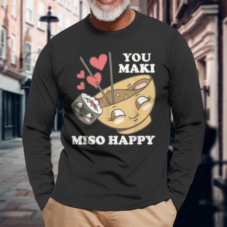 You Maki Miso Happy Sushi Kawaii Japan Langarmshirts Geschenke für alte Männer