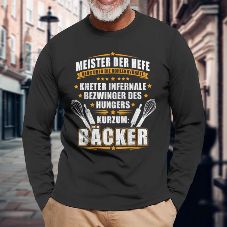 Master Of The Yeast And Mr Over The Carbohydrates Bakers Langarmshirts Geschenke für alte Männer