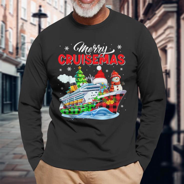 Merry Christmas Cruise Santa Cruise Ships Xmas Symbols Lover Langarmshirts Geschenke für alte Männer