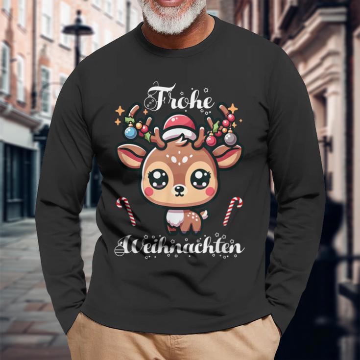 Merry Christmas Cute Reindeer Winter Christmas Langarmshirts Geschenke für alte Männer