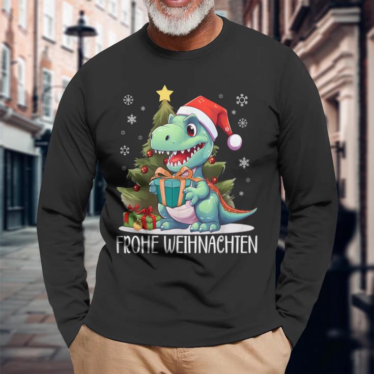 Merry Christmas Family Children's DinosaurRex Christmas Langarmshirts Geschenke für alte Männer