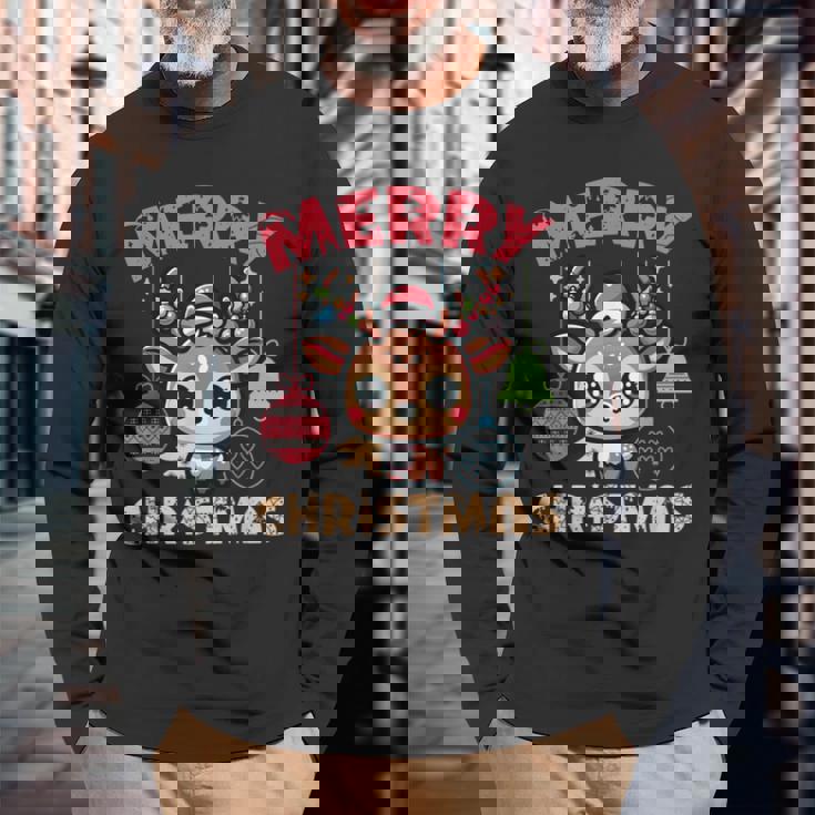 Merry Christmas Lindo Reno De Invierno Navidad Camiseta de manga