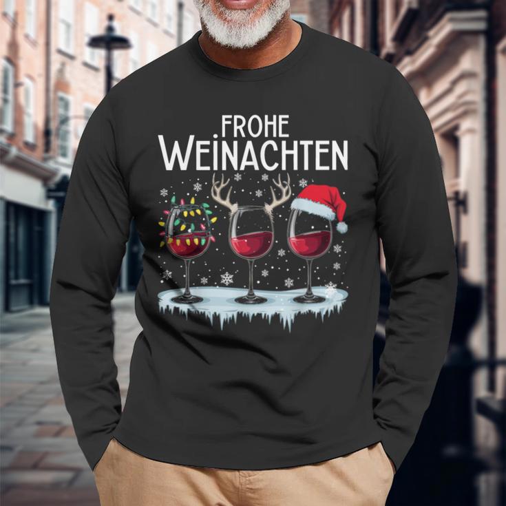 Merry Christmas Reindeer Fairy Lights Santa Claus Langarmshirts Geschenke für alte Männer