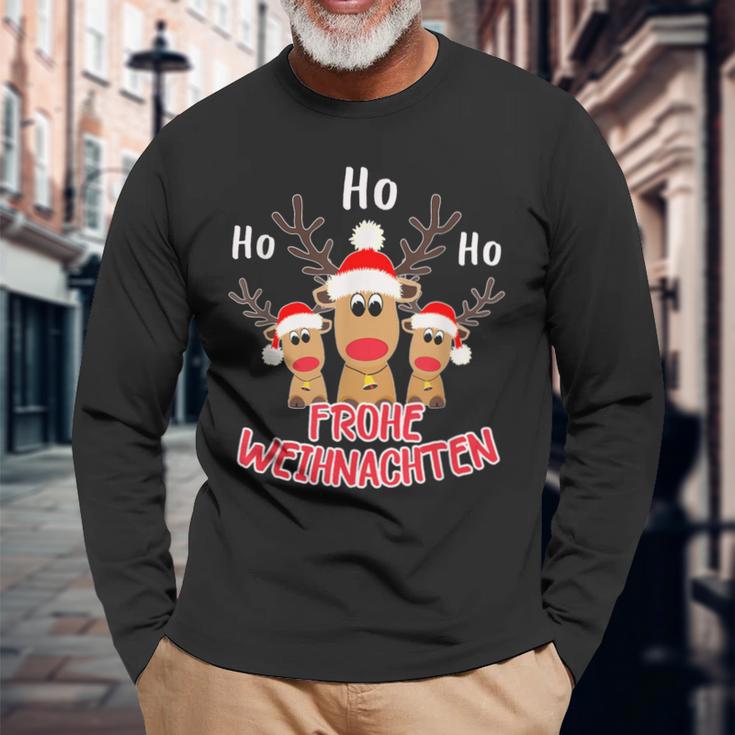 Merry Christmas Reindeer Ho Ho Ho Elk Christmas Langarmshirts Geschenke für alte Männer