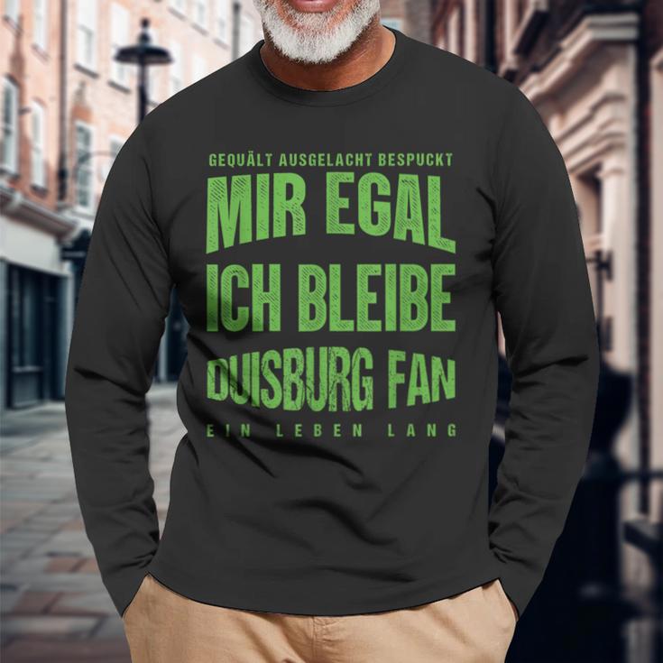 Mir Egal Ich Bleibe Duisburg Fan Football Fan Langarmshirts Geschenke für alte Männer