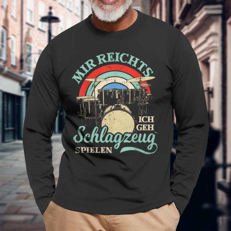 Mir Reichts Ich Geh Trommzeug Spielen Drummer Langarmshirts Geschenke für alte Männer