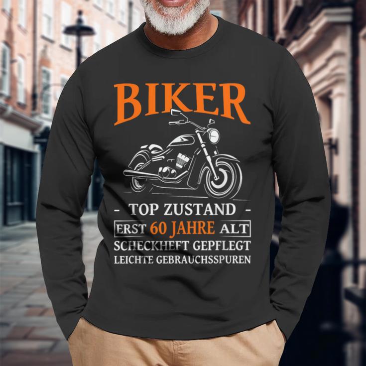 Motorcyclist 60Th Birthday Biker Top Condition Langarmshirts Geschenke für alte Männer