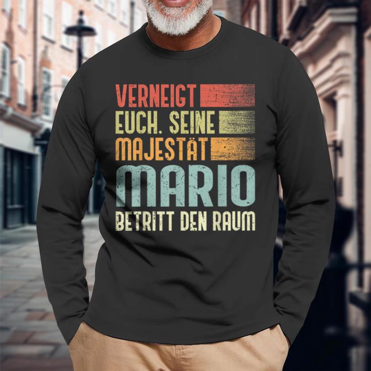 Name Mario -Erneigt Euch Seine Majestät Mario Langarmshirts Geschenke für alte Männer