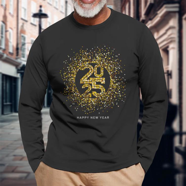 New Year's Eve Party Outfit Decoration New Year Happy New Year 2025 Langarmshirts Geschenke für alte Männer