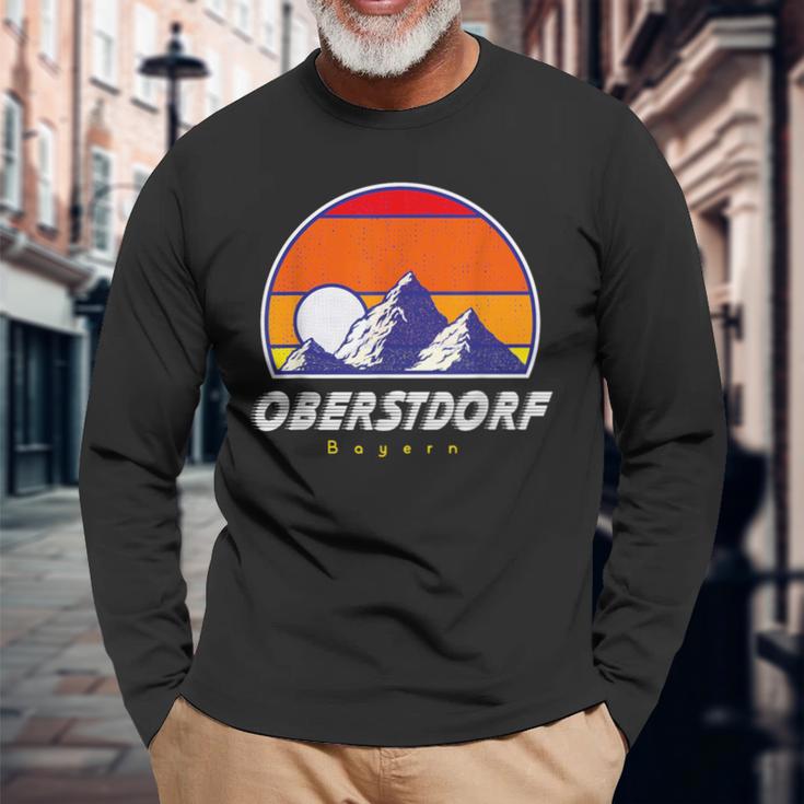 Oberstdorf Bayern Germany Retro 80S Ski Holidays Langarmshirts Geschenke für alte Männer