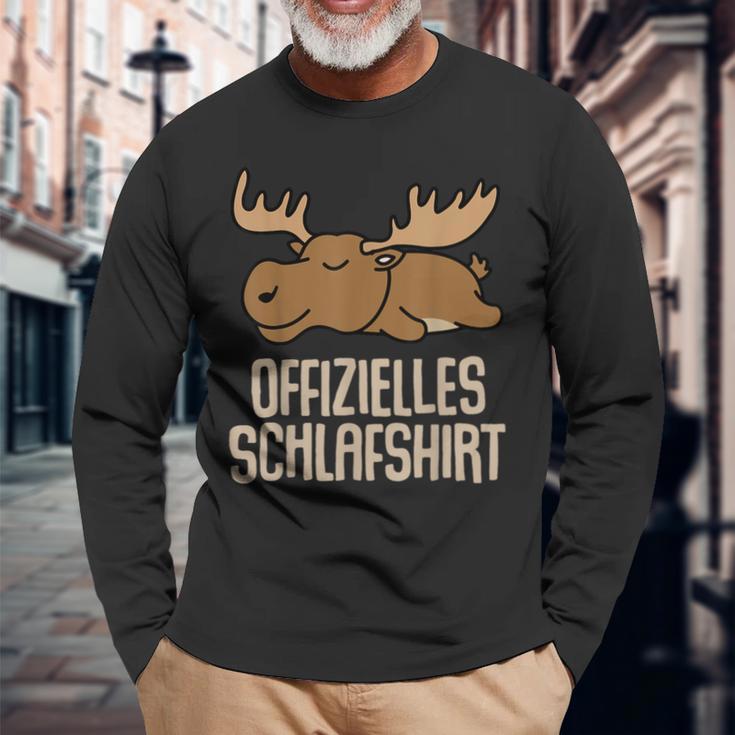 Official Elk Sleep Elk Langarmshirts Geschenke für alte Männer